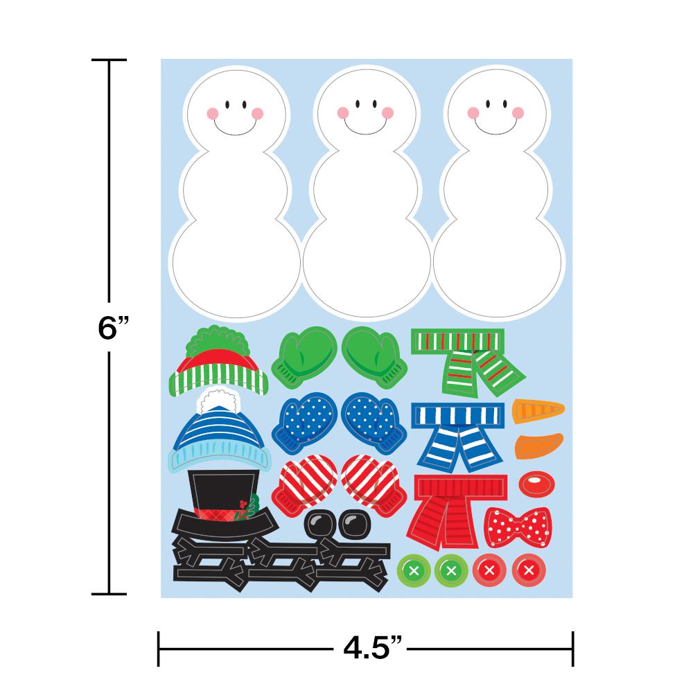 48ct Bulk Build A Snowman Stickers