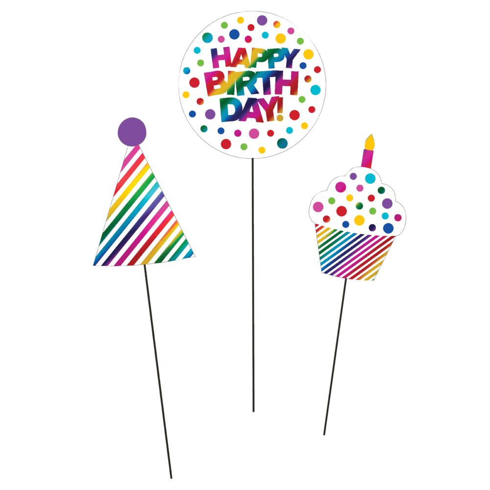 Rainbow Foil Birthday Centerpiece Sticks Birthday (Case Pack of 36)