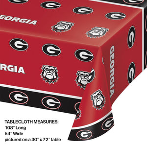 University Of Georgia Plastic Table Cover, 54" X 108" by Creative Converting