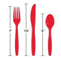 288ct Bulk Classic Red Assorted Cutlery
