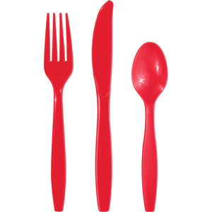 288ct Bulk Classic Red Assorted Cutlery