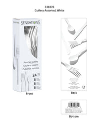 288ct Bulk White Assorted Cutlery