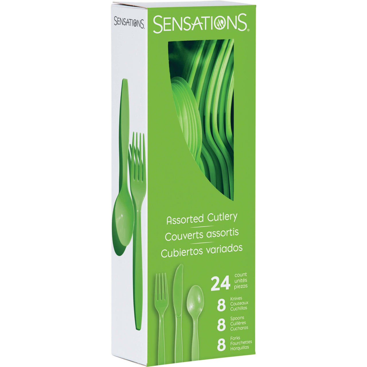 Bulk Case of Fresh Green 24ct Assorted Cutlery