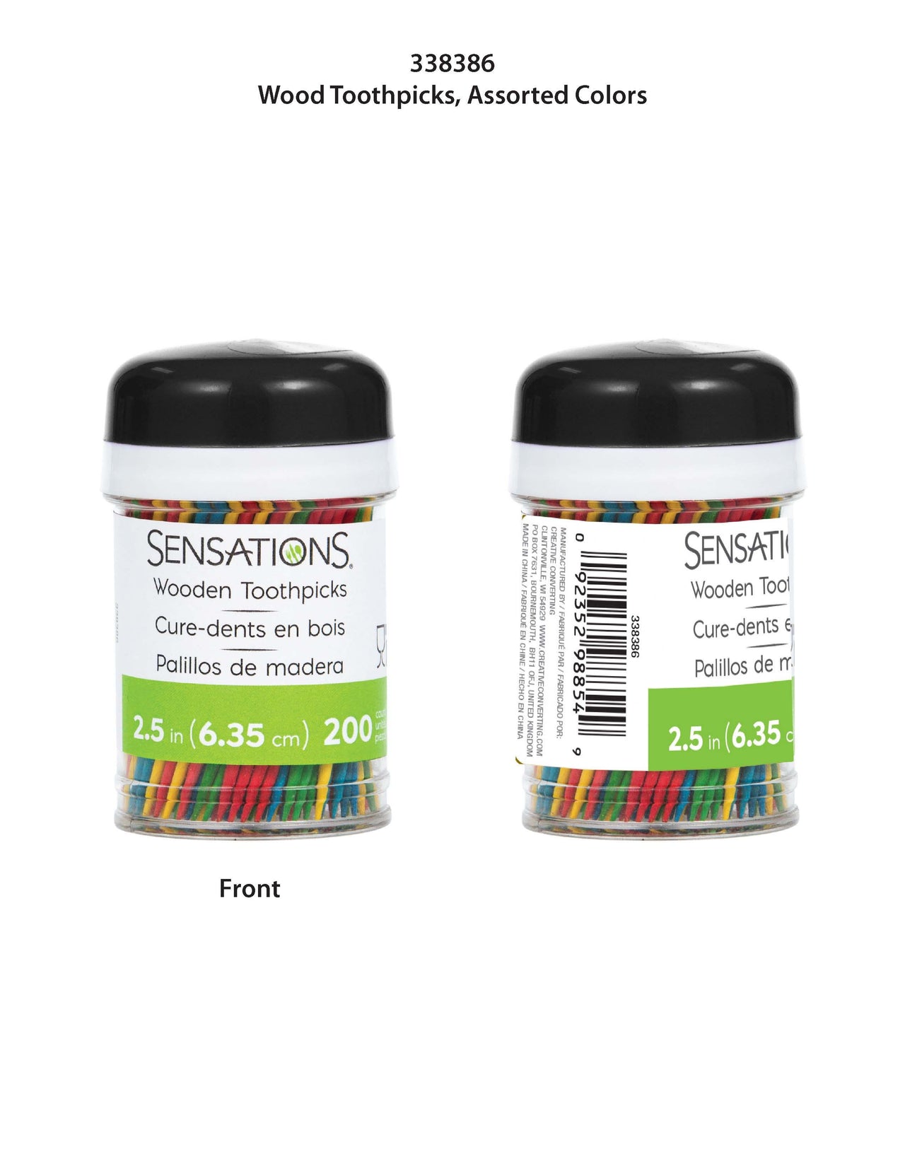 2400ct Bulk Assorted Color Wooden Toothpicks