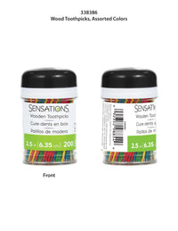 2400ct Bulk Assorted Color Wooden Toothpicks