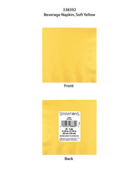 480ct Bulk Soft Yellow 2Ply Beverage Napkin