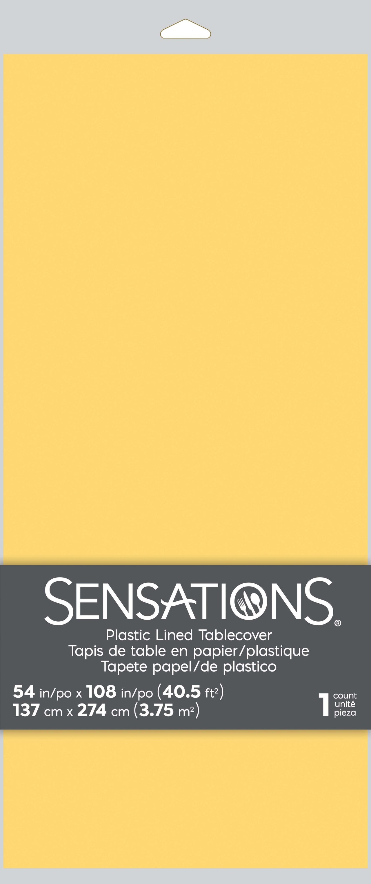 6ct Bulk Soft Yellow Tablecover, 54X108" Paper/Poly