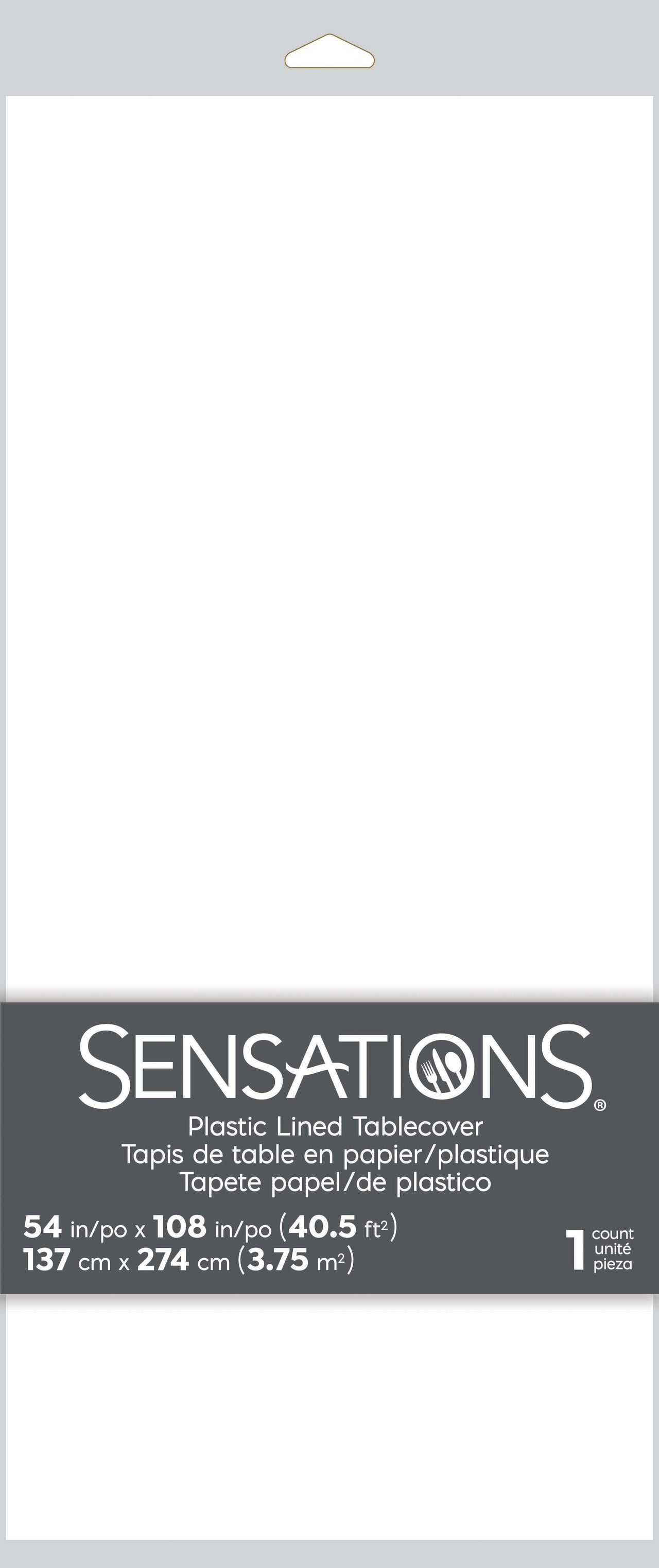 6ct Bulk White Tablecover, 54X108" Paper/Poly