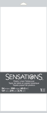 6ct Bulk White Tablecover, 54X108