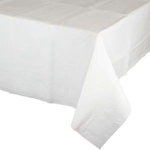 6ct Bulk White Tablecover, 54X108" Paper/Poly
