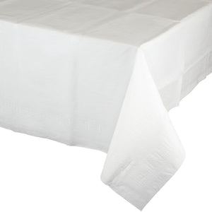 Bulk 6ct White Tablecover, 54X108" Paper/Poly 