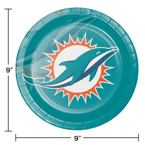 Miami Dolphins Dinner Plate 8ct