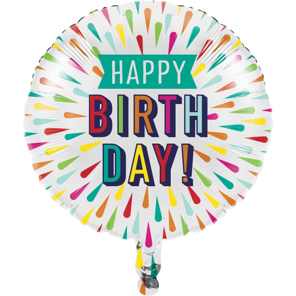 10ct Creative Converting Birthday Burst Metallic Balloon 18"