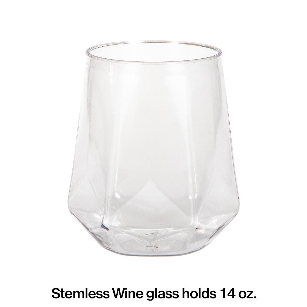 24ct Bulk Plastic Fractal Stemless Wine Tumblers