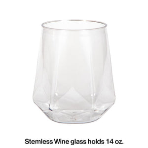 Fractal Stemless Wine Tumbler, 14 Oz (4/Pkg) by Creative Converting