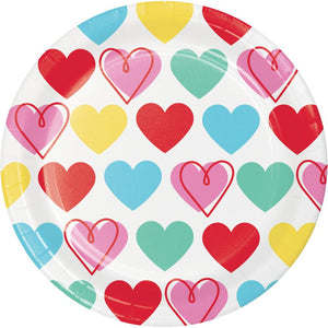 Colorful Hearts Dessert Plate (8/Pkg) by Creative Converting