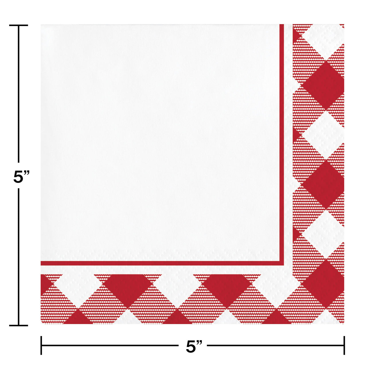 192ct Bulk Classic Gingham Beverage Napkin