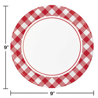 96ct Bulk Classic Gingham Dinner Plate