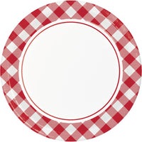 96ct Bulk Classic Gingham Dinner Plate