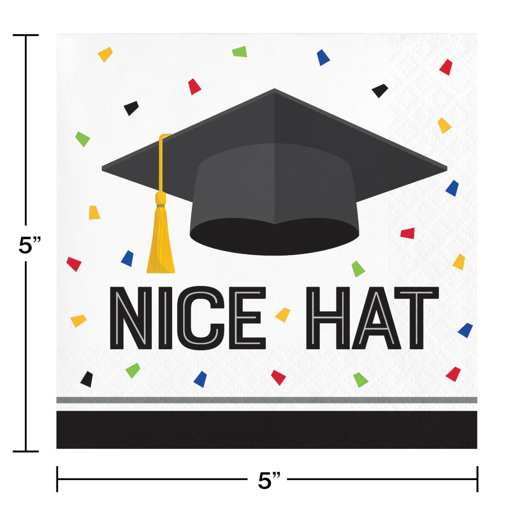 192ct Bulk Nice Hat Graduation Beverage Napkins