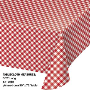 12ct Bulk Classic Gingham Paper Tablecover, 54" X 102"