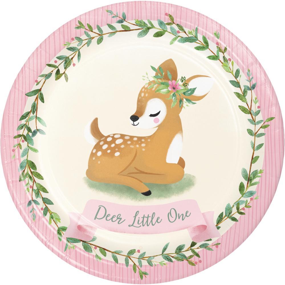 96ct Bulk Little Deer First Birthday Dinner Plates
