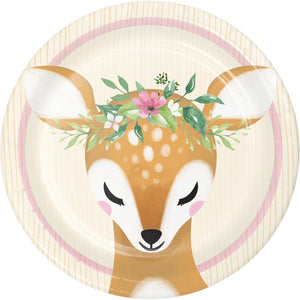 96ct Bulk Little Deer Birthday Dessert Plates