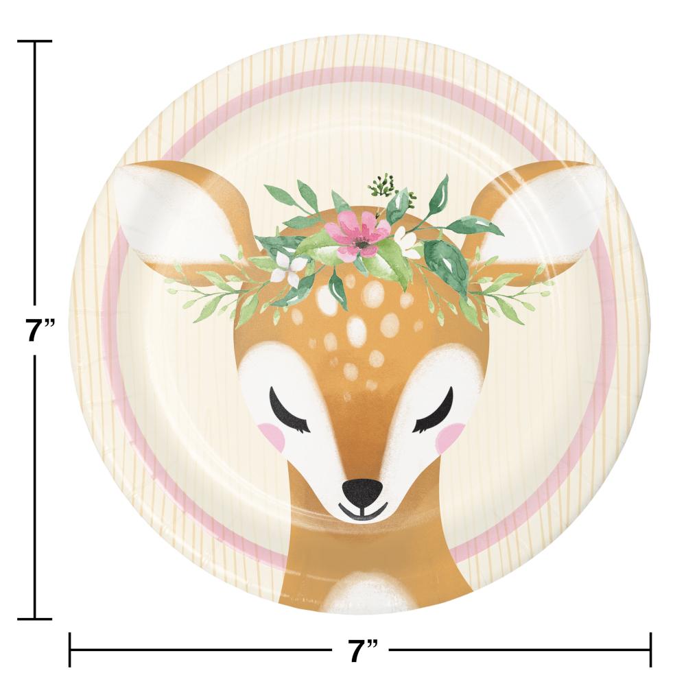 96ct Bulk Little Deer Birthday Dessert Plates