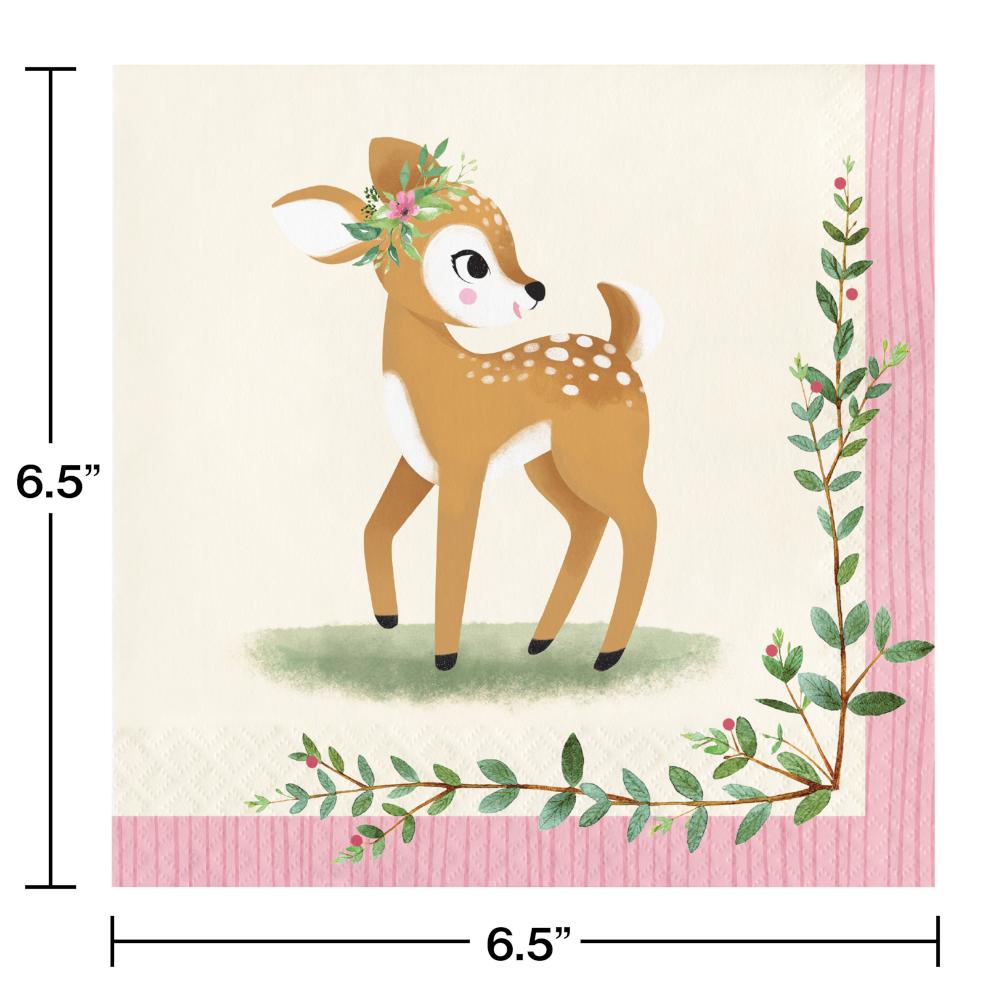192ct Bulk Little Deer Birthday Luncheon Napkins