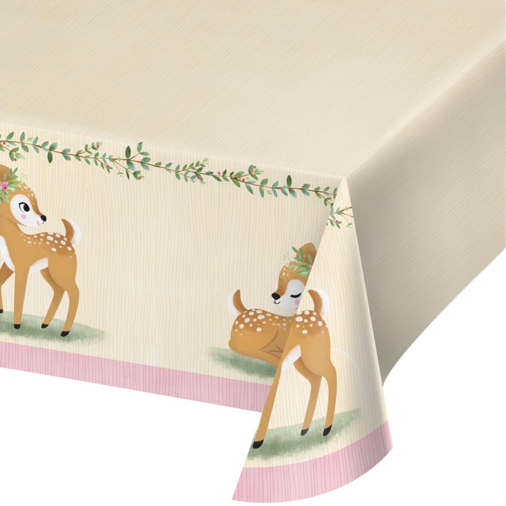 Deer Little One Paper Tablecover All Over Print, 54" X 102" (1/Pkg) by Creative Converting