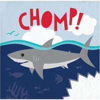192ct Bulk Shark Party Chomp Beverage Napkins