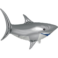 10ct Bulk Shark Party Shaped Mylar Balloons