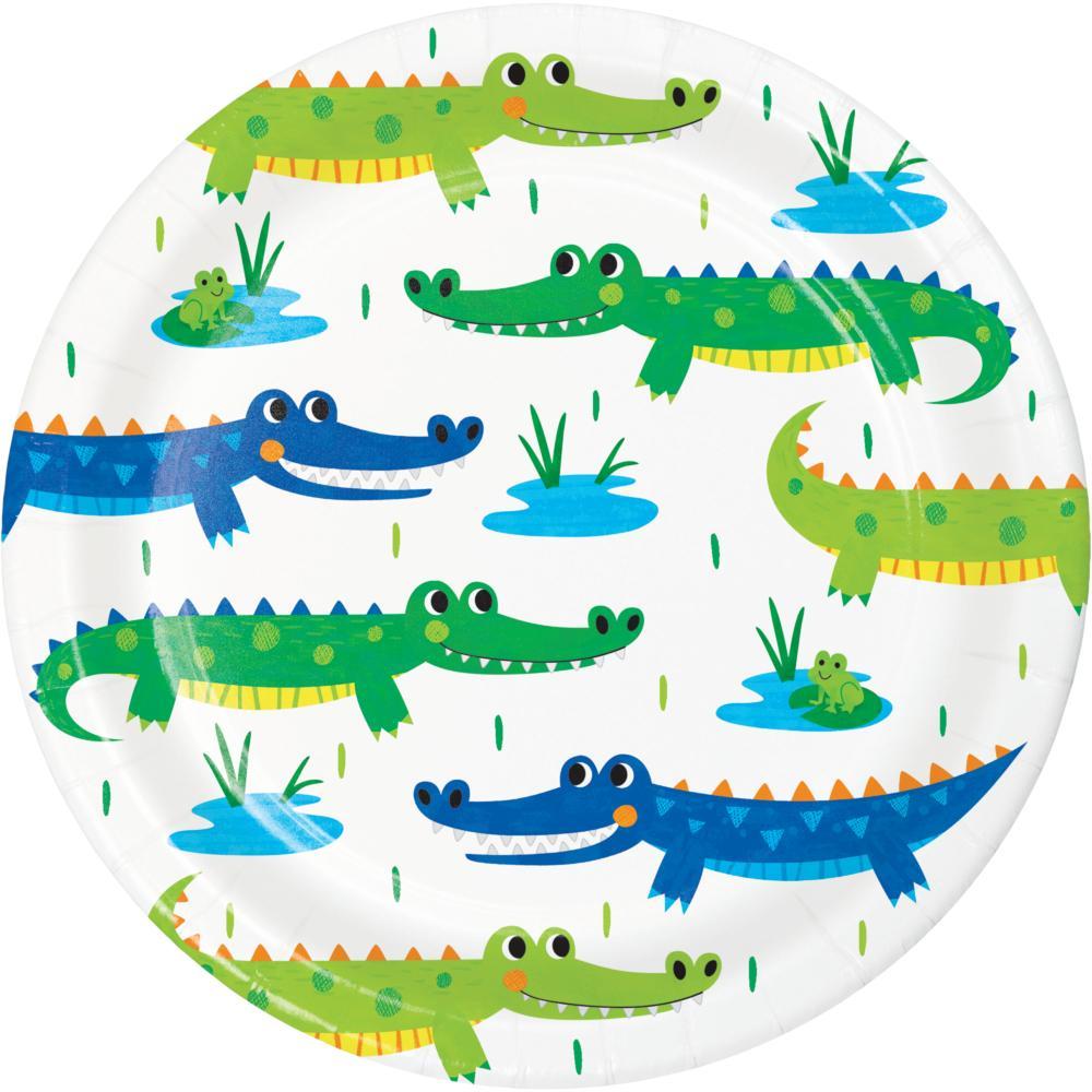 96ct Bulk Alligator Birthday Party Dessert Plates
