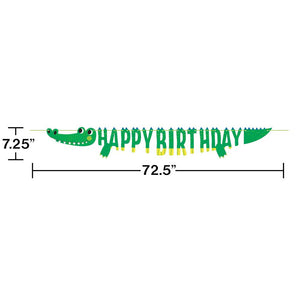 Alligator Party Shaped Banner With Ribbon (1/Pkg) by Creative Converting