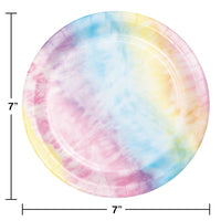 96ct Bulk Tie Dye Party Dessert Plates