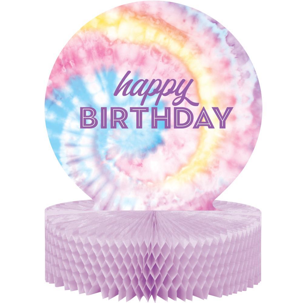 6ct Bulk Tie Dye Party Happy Birthday Centerpieces