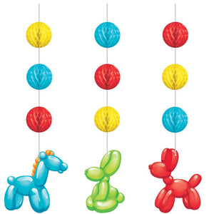 Party Balloon Animals Hanging Cutouts W Honeycomb (3/Pkg) by Creative Converting