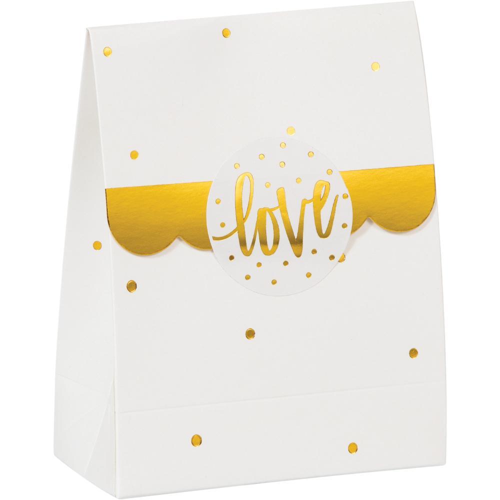 96ct Bulk White and Gold Wedding Favor Bags