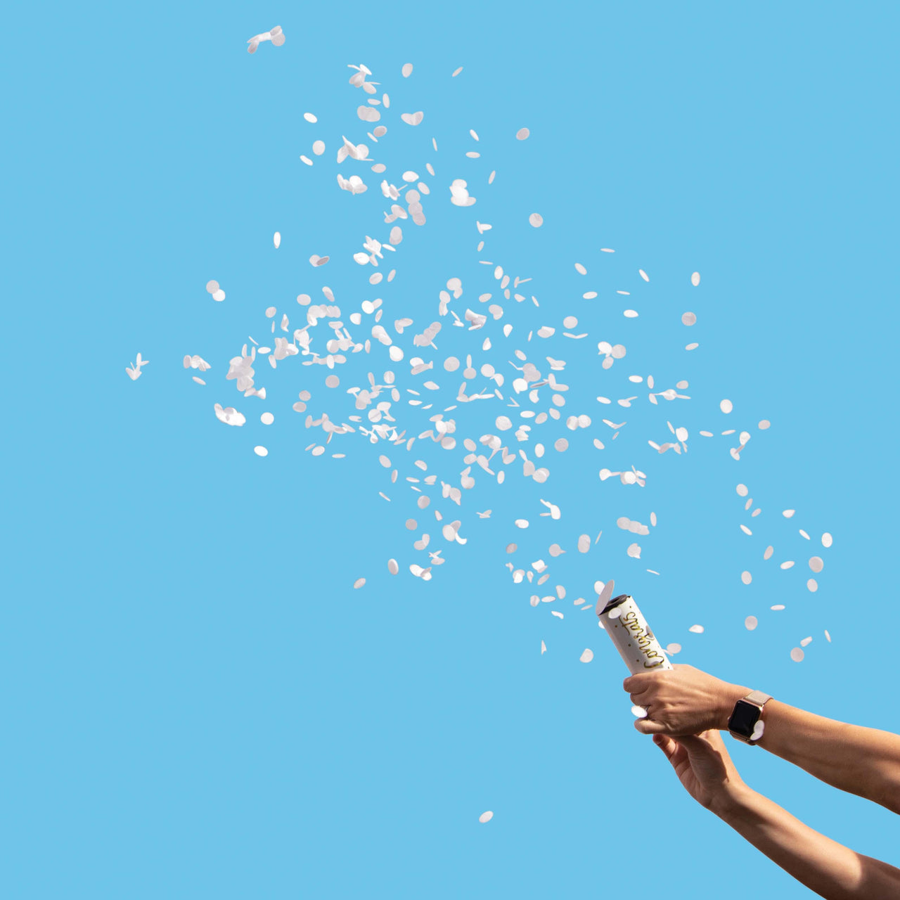 48ct Bulk White and Gold Wedding Confetti Cannons