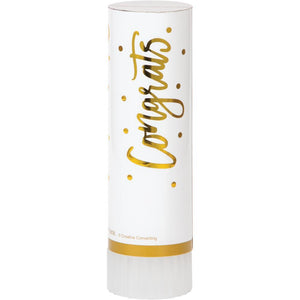 48ct Bulk White and Gold Wedding Confetti Cannons