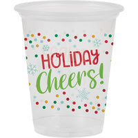 Bulk 96ct Clear Holiday Cheers Plastic Cups 