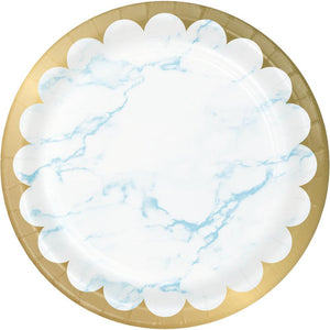 96ct Bulk Blue Marble Dinner Plates