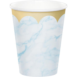 96ct Bulk Blue Marble Paper Cups