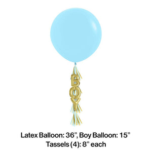 12ct Bulk Boy Baby Shower Blue Balloon with Tassels by Creative Converting