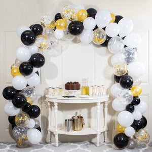 6 Kits Bulk Elegant Black and White Balloon Arch Kits