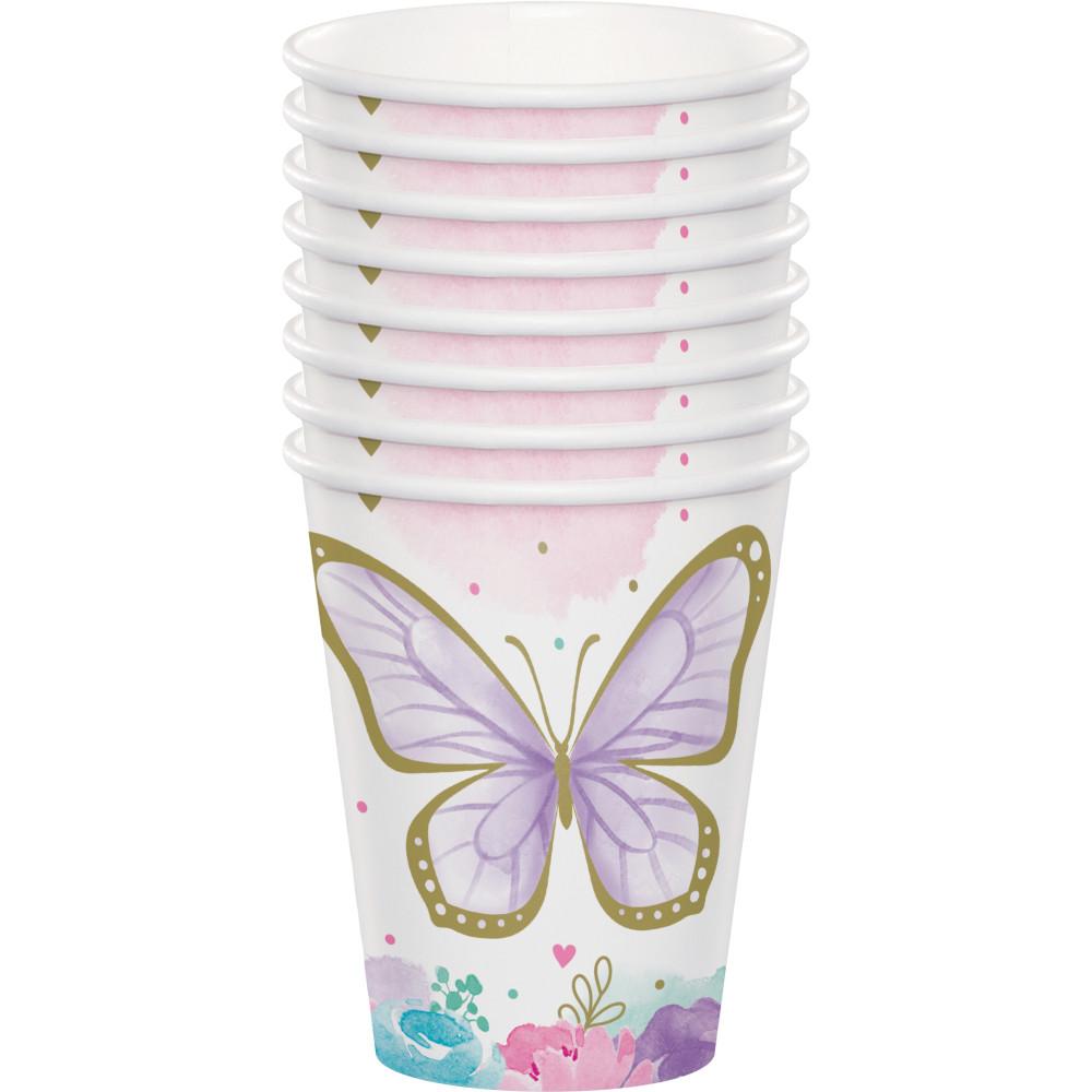 96ct Bulk Golden Butterfly Paper Cups