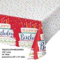 6ct Bulk Festive Cake Happy Birthday Paper Table Covers