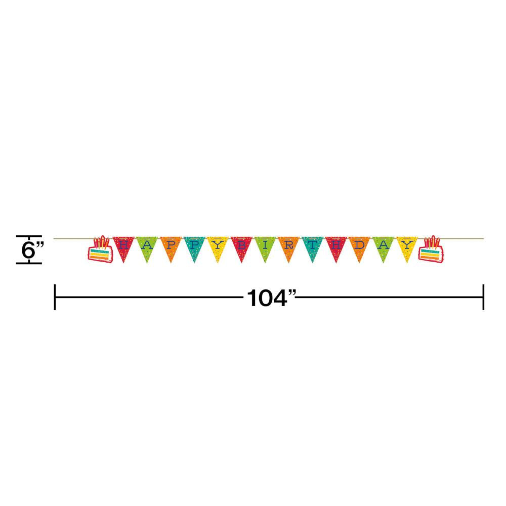12ct Bulk Festive Cake Happy Birthday Banners