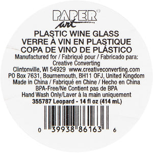 6ct Bulk Leopard Plastic Stemless Wine Glasses