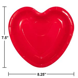 96ct Bulk Red Heart Shaped Dinner Plates
